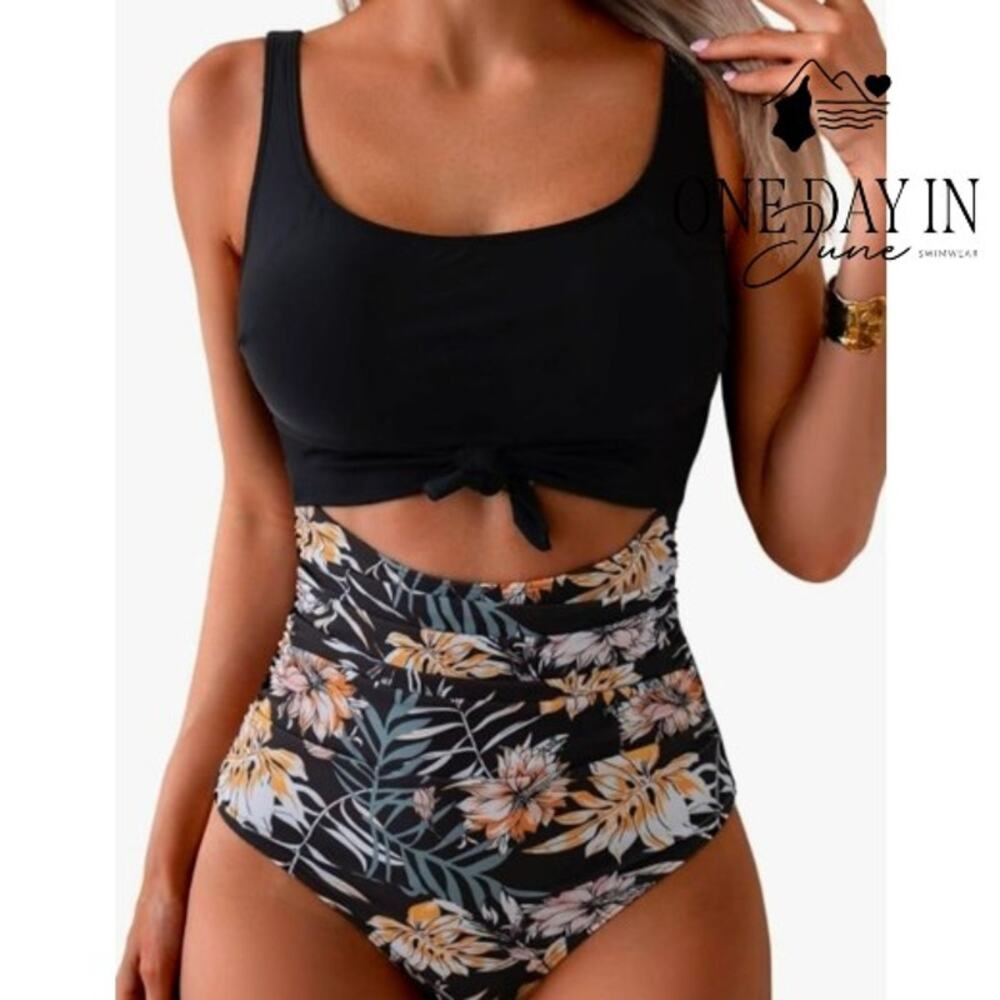 Eomenie Cut Out One Piece Swimsuit Size XL